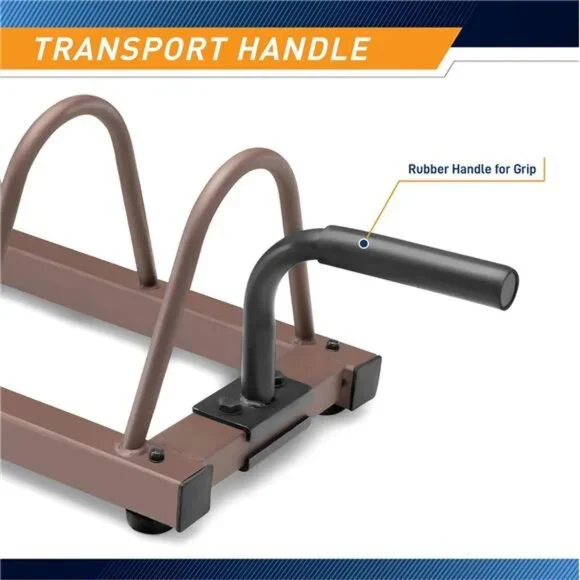 Horizontal Plate and Olympic Bar Rack Organizer with Steel Frame&Transport Wheel